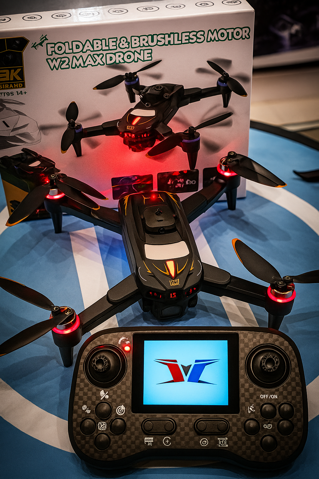 کوادکوپتر W2 MAX نسخه اصلی ساخت 2025 پک مانیتور دار