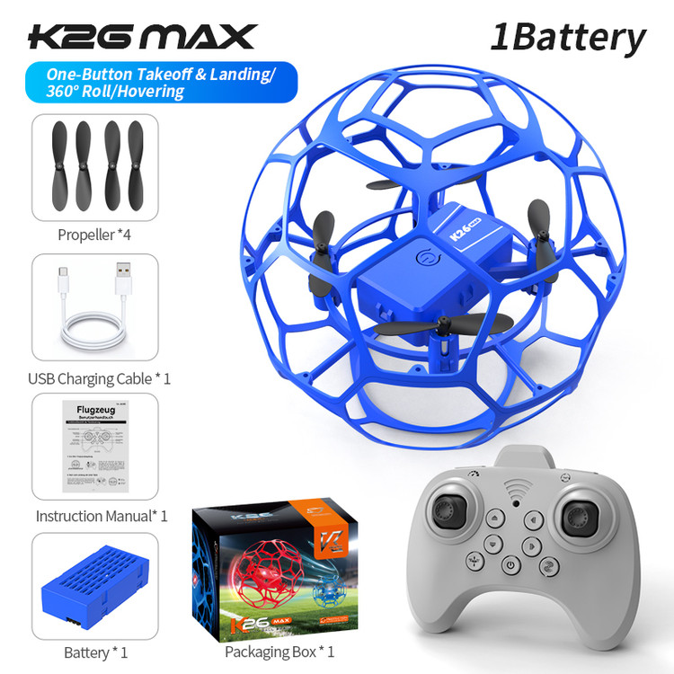 خرید توپ پرنده K2G MAX | کوادکوپتر توپی کنترلی ۳۶۰ درجه